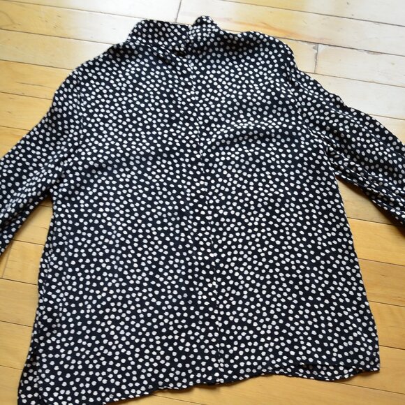 COS Womens Black Cupro Blend Blouse High Neck Back Buttoned US 14 - Picture 8 of 12